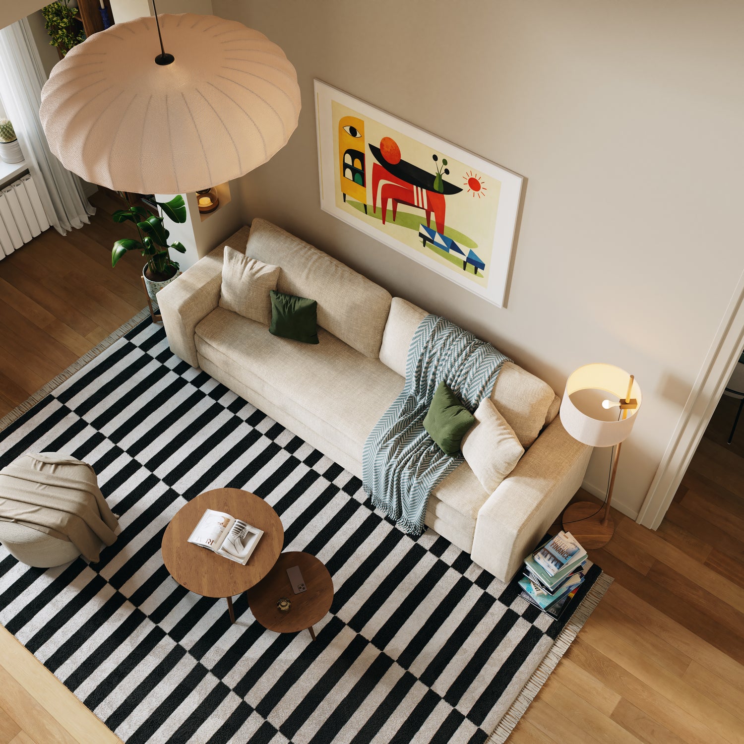 Brede armleuningen, Beige