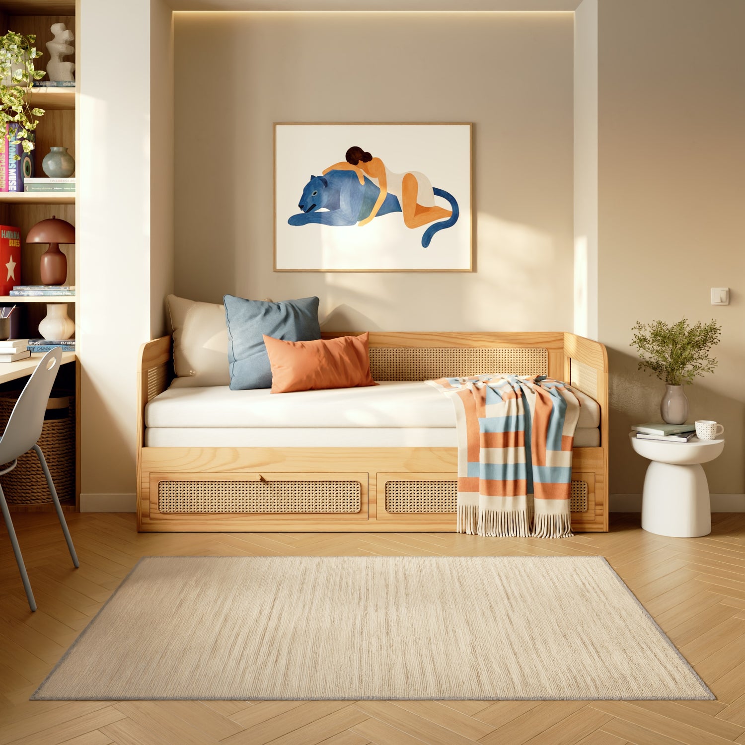 Afgewerkt met riet, Zonder matras