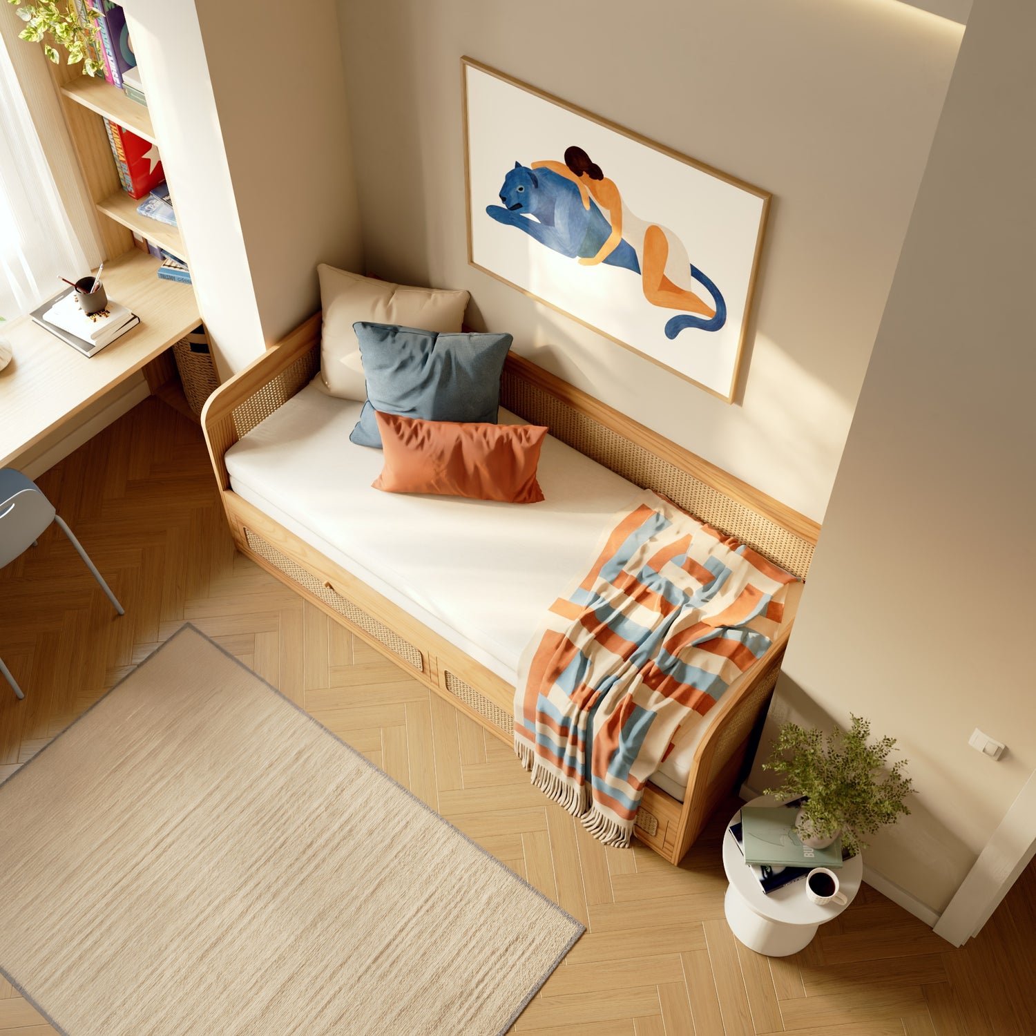 Afgewerkt met riet, Zonder matras